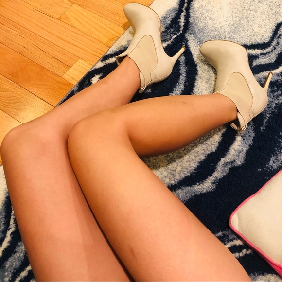 Cream PADDED Platform Stilettos Ankle Boots - Picture 13 of 17